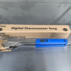 BBQ Tongs with Thermometer for Cooking, Grilling and Toss a Salad