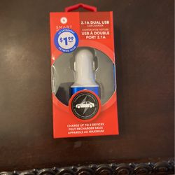 Free Dual Port 2.1 USB Car Charger