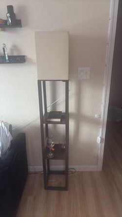 Floor Lamp with Built-In Shelves
