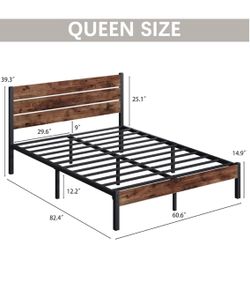 Queen Size Metal Platform Bed Frame
