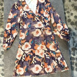 SHEIN Curve Floral Dress in Soft Purple Size 1XL