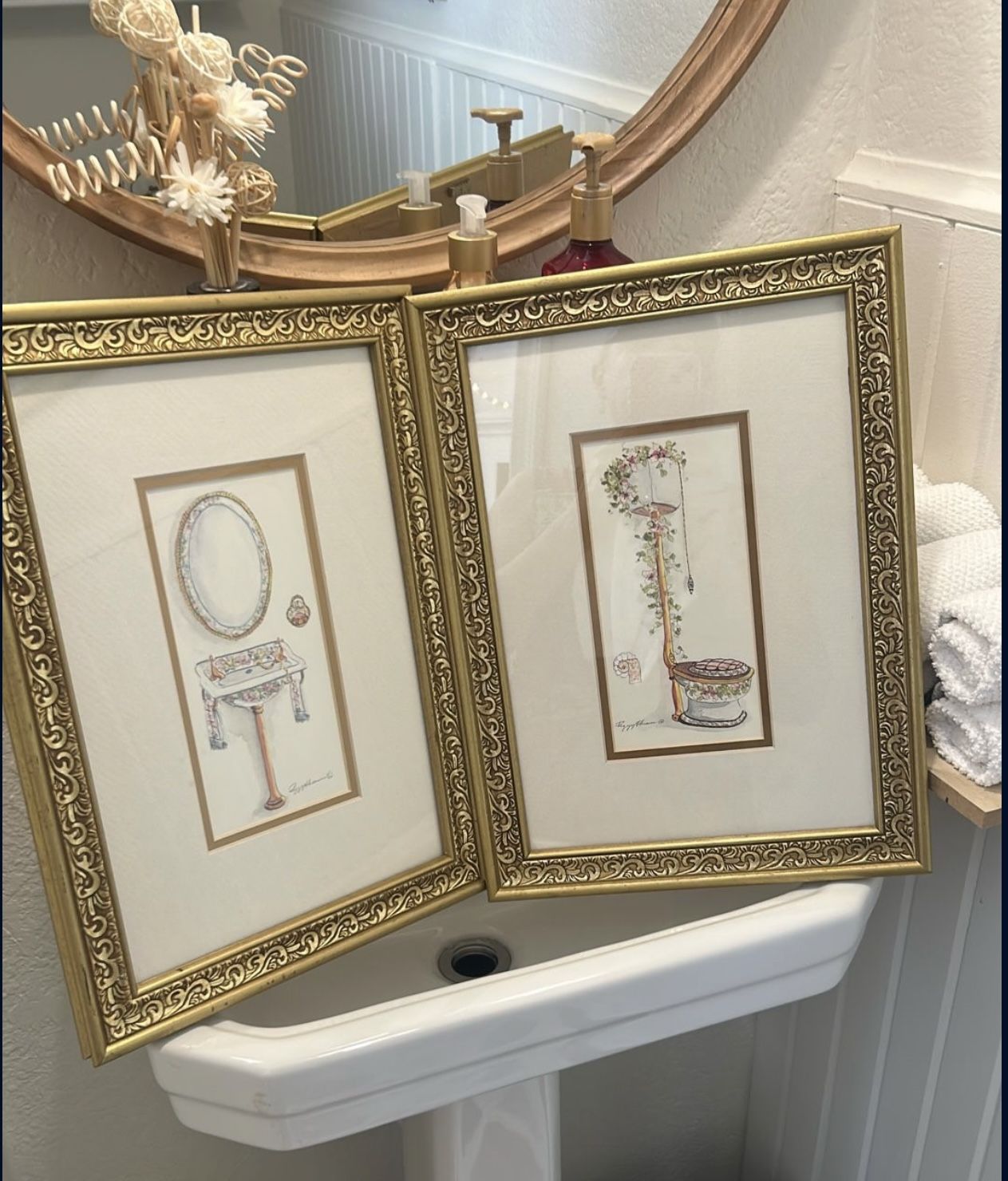 Two Very Well Maintain Matt And Beautifully Framed Bathroom Art