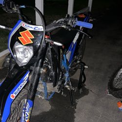 2025 Custom 300cc Chinese dirt bike with many Japanese after market parts and oem Suzuki parts 2014 suzi  RM-Z 250 Suzi Blue 300ss