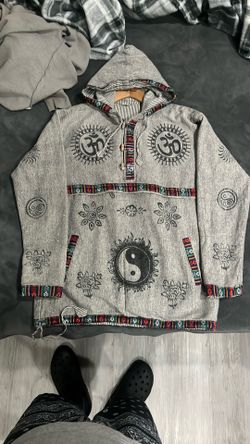 Hand Knitted Aztec Hoodie medium