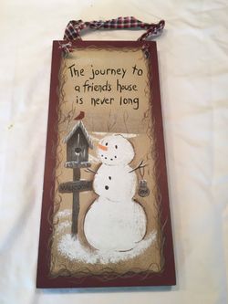 Snowman Wooden Sign