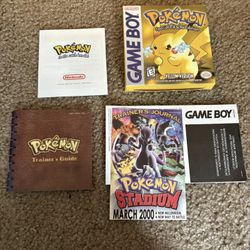 Pokemon Pikachu Yellow Gameboy Box