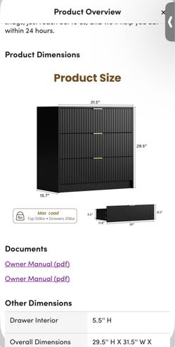 Black nightstand/ dresser