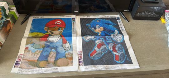 HOIYLDS Diamond Painting Kits Mario & Sonic 30x40cm