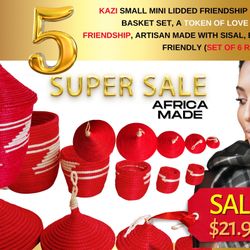 5 KAZI Small Mini lidded Friendship Gift Basket, A Token Of Love 💕 & Friendship.