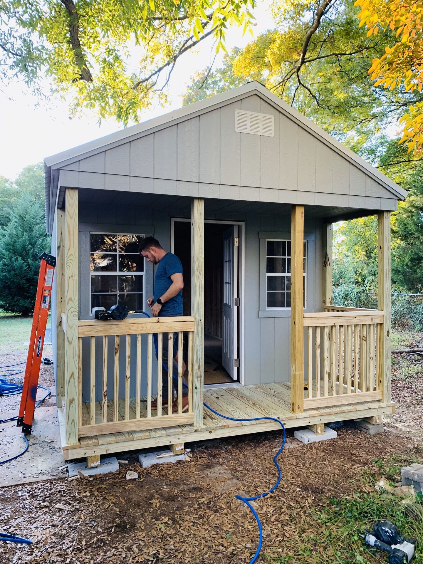 12x20 She Shed Porch Cabin Style Sheds By Design Brand for Sale in