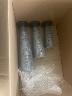 Grey Black Candle Holders