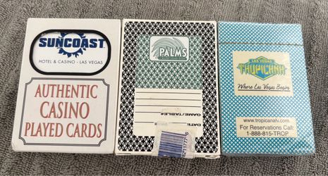 Lot of 3 decks of playing cards from: Tropicana-sealed,/Palms-sealed/Suncoast