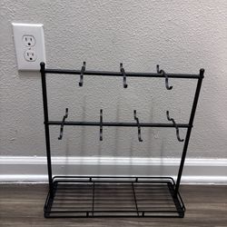 2-Tier Coffee Mug Holder – 14 Hook Mug Tree Rack with Metal Base