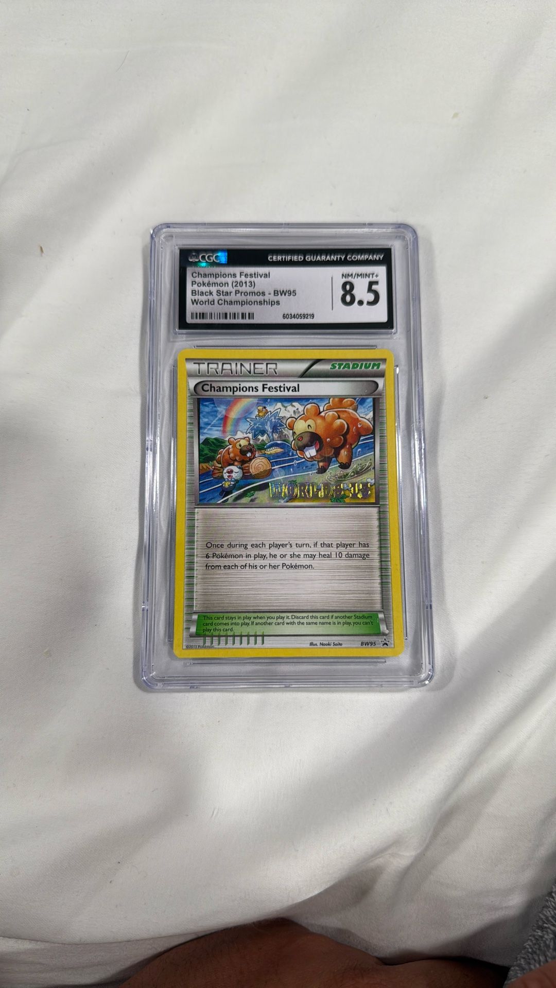 Pokémon Champions Festival Promo (BW95) – CGC 8.5 – Rare World Championships Card 
