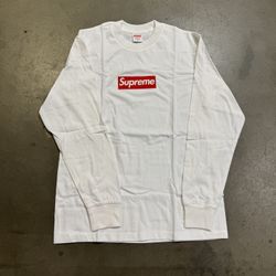 Supreme White Box Logo Long Sleeve Size Medium