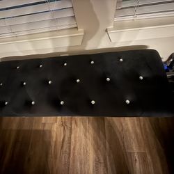 Black And Gold Tufted Bench