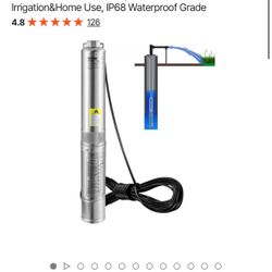 Deep Well Submersible Pump, 1HP 230V/60Hz, 37gpm 