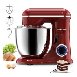 Ailessom Stand Mixer,6.5-QT 660W 10-Speed Tilt-Head Food Mixer, Kitchen Electric Mixer with  Bowl, Dough Hook, Beater, Whisk for Most Home Cooks, (6.5