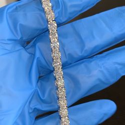925 Silver Moissanite Diamond Tennis Bracelet 