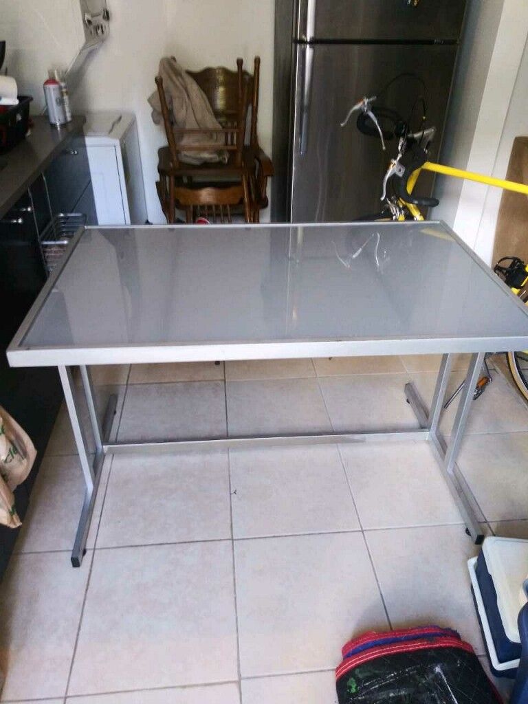 Metal And Glass top Desk For Office