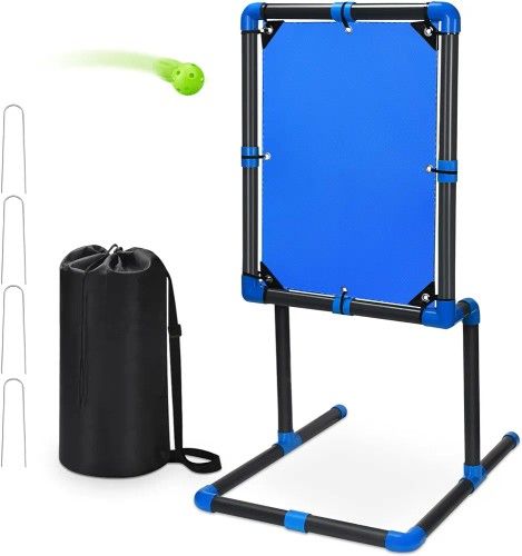 Wiffle Ball Strike Zone Target, Wiffle Ball Set Compatible with Blitzball and Wiffle Ball, Height Adjustable Blitzball Strike Zone with Stable Ground
