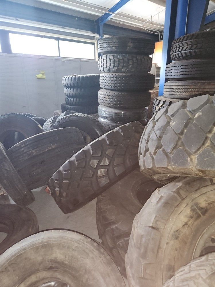 Miscellaneous truck tires and tractor tires some new.