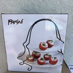 Parini two tier party rack with plates New