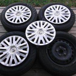 volkswagen vw 15" wheel rims and cover stock original genuine