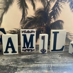 Family Block Letters plus Candle