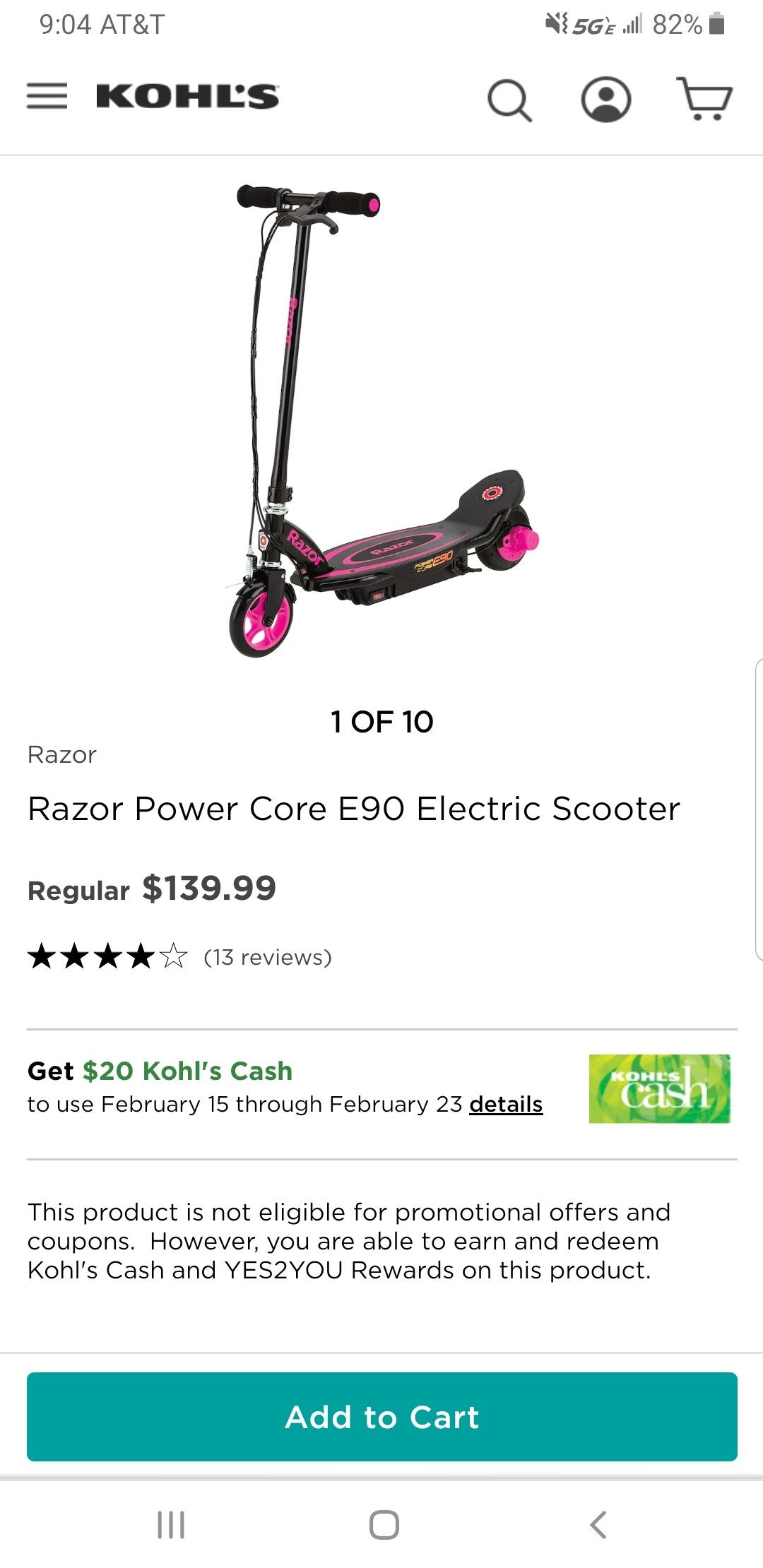 Razor Power Core E90 Electric Scooter