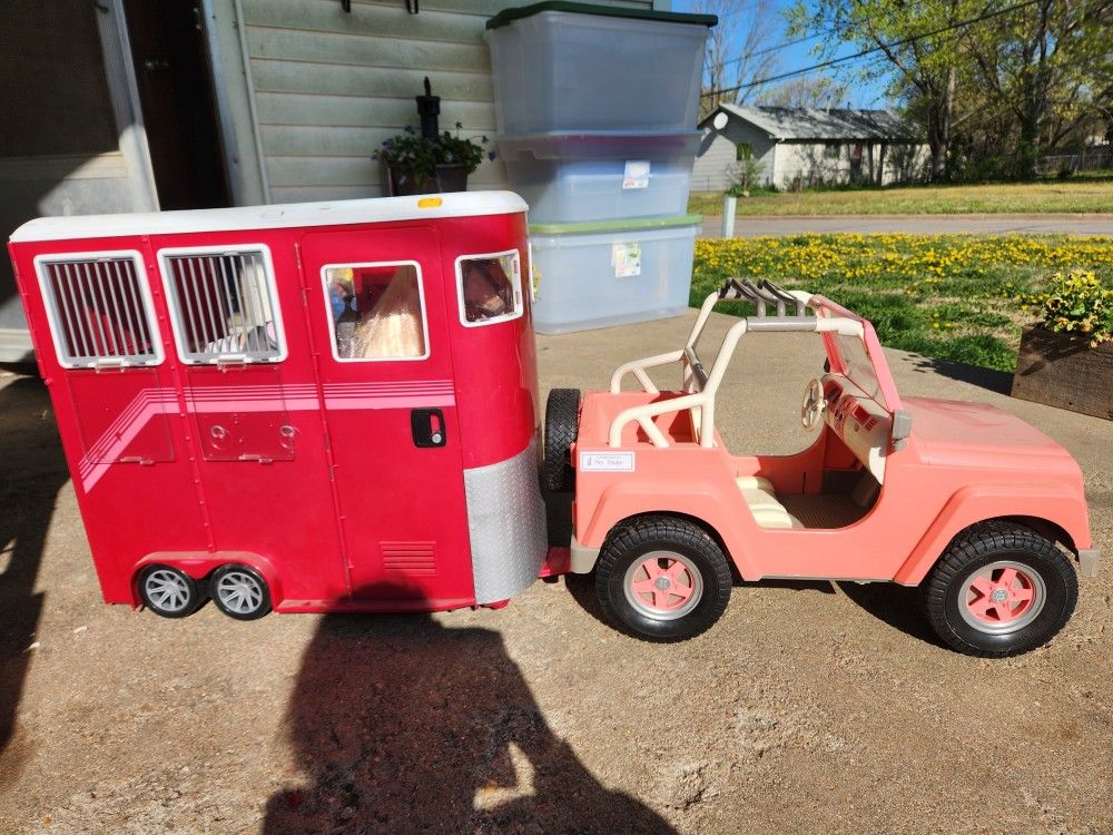 Our Generation Jeep, Horse Trailer, & Horse
