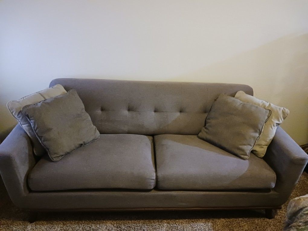 Clean No Stains Not Covered In Pet Fur Long Gray  Couch $240