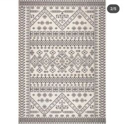 💥PR50#27 🪔$95 Kandace Tribal Ivory 6 ft. x 9 ft. Indoor/Outdoor Area Rug