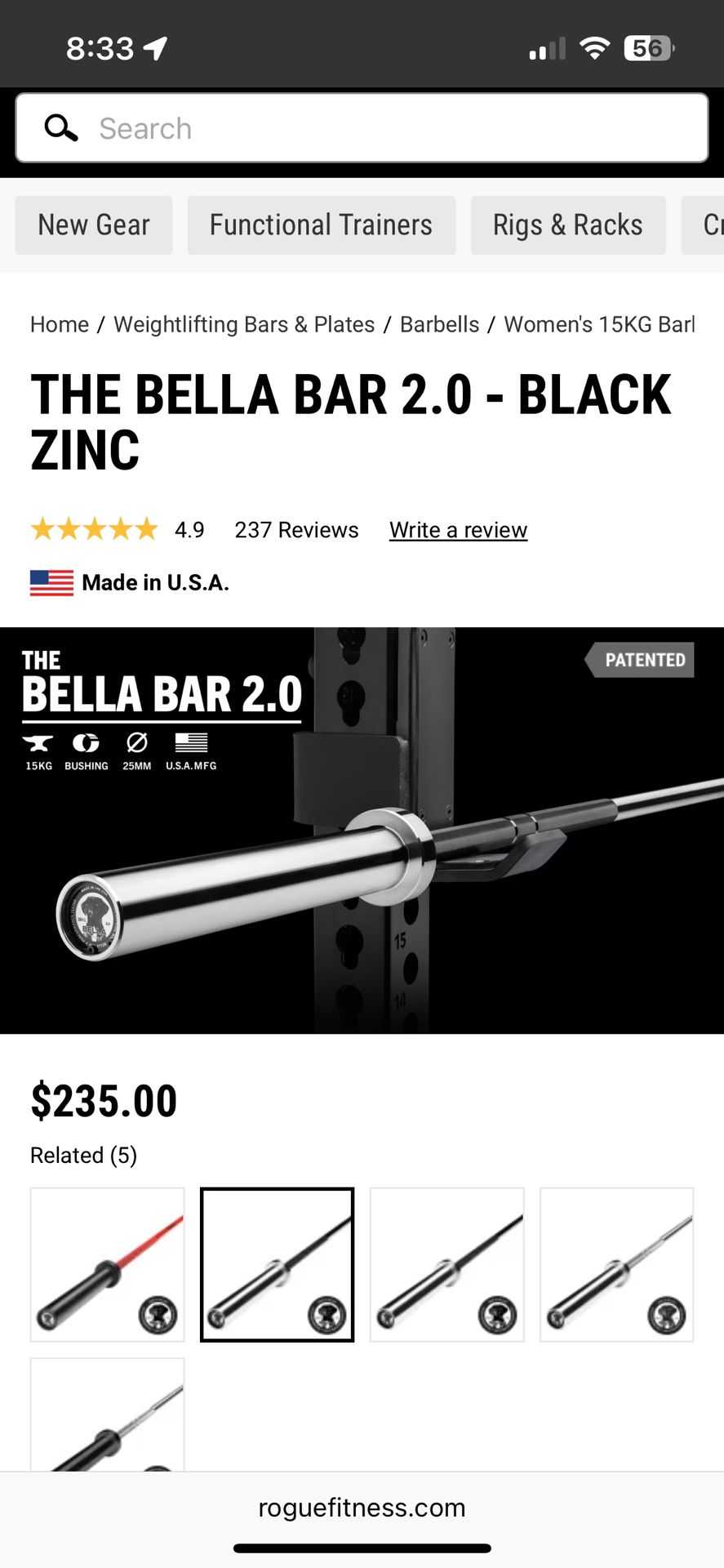 Rogue Bella Barbell Bar