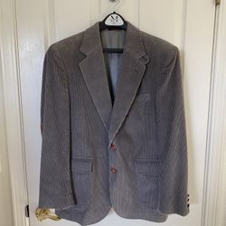 Vintage Alexander Shields Men’s Grey Corduroy Blazer Suit Jacket - Classic Fit (38 Regular)