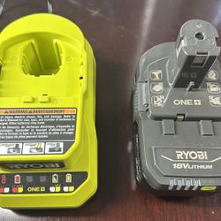New Ryobi Battery & Charger 4ah 18v  LED Meter One + 