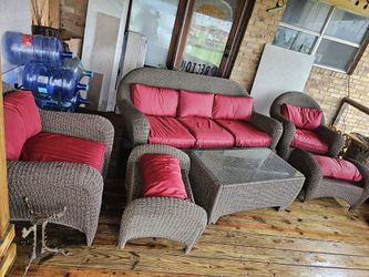 6pc Red Patio Set