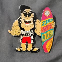 Vtg 2004 Elvis Surfboard Little League Large Lapel Pin