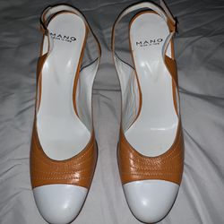 Vero Cuoio Heels Orange & White Size 10 