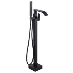 Brass Waterfall Single-Handle Floor Mount Freestanding Bathtub Faucet