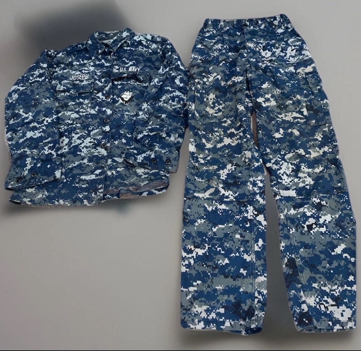 US Navy Blue Digital Camo Small Regular-Working Blouse Coat,Small -regular Pants