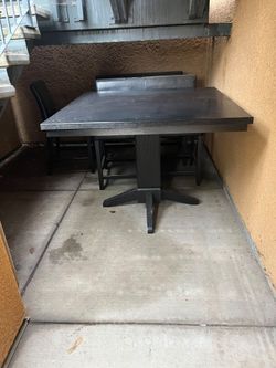 Black Wood Pedestal Dining Table