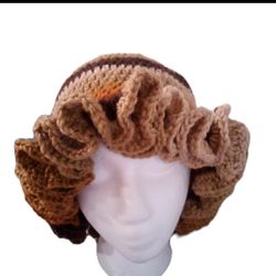 Brown Ruffle Hat 