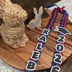 Custom PERSONALIZED Graduation Ribbon Lei! Any 2 Colors/ Any Name! 