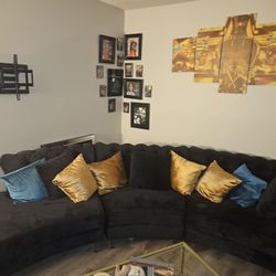 Velvet Black Sectional