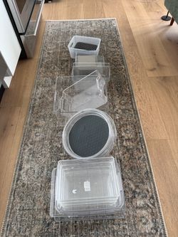 Clear Plastic Organizer Bins Set