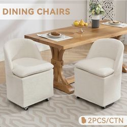 2 Rolling  Dining chairs