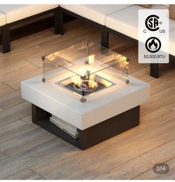 Outdoor 29" Propane Smokeless Square Fire Pit Table