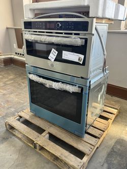 GE 27 in. Double Smart Convection Wall Oven with No-Preheat Air Fry in Stainless Steel 