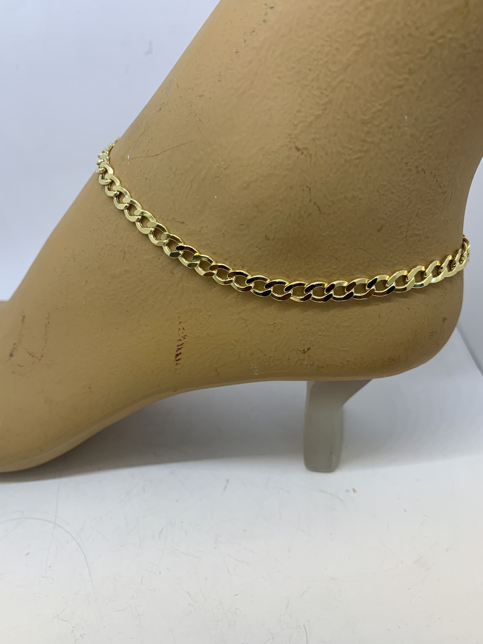 New 14 Karat Link ladies ankle bracelet 10 inches anklet